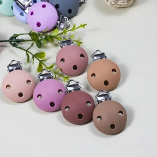 Clips redondos de silicona sin BPA para dentición de bebé, accesorios para collar, soporte para chupete infantil, cadena para pezón, bricolaje, 10 piezas, 35 MM