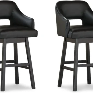 Taburete giratorio tapizado de 31 "Tallenger, taburete moderno de Pub, 2 unidades, color negro y marrón oscuro