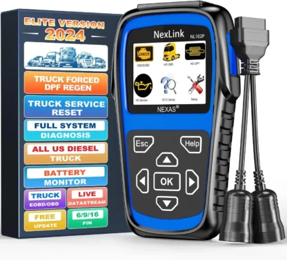 NEXAS-escáner de diagnóstico NL102 Plus, sistema completo, herramienta de escaneo de camiones pesados, Force DPF Regen, HDOBD/EOBD, reinicio de aceite