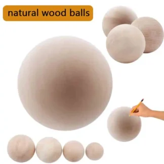Bolas de madera sin diámetro de 50mm/60mm/70mm/80mm, bola de madera para ejercicio, duradera, pintada, bricolaje