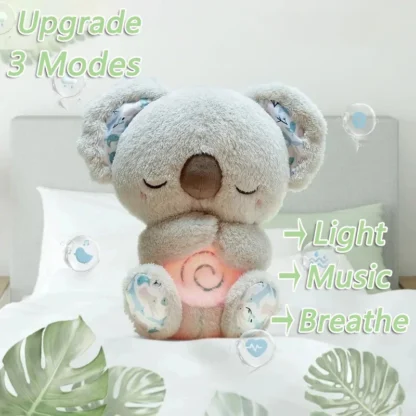 Kidsland-oso Koala calmante, alivio del estrés, ansiedad, respiración sensorial, iluminación musical, decoración de compañero de dormir