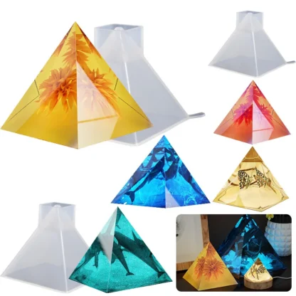 Moldes de silicona en forma de pirámide para manualidades, pequeños moldes de resina de silicona para fabricación de joyas