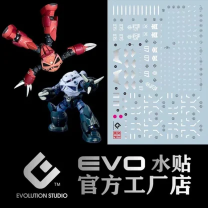 Modelo de calcomanías EVO Water, herramienta de calcomanías deslizantes para 1/144 RG ZGok, pegatinas fluorescentes Rojas + azules, modelos de colección, accesorios de Juguetes