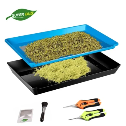 Bandeja embellecedora duradera de alta calidad con 2 niveles, bandeja de pantalla de 150 micras, ABS, juego de cubos de recorte para brotes y hierbas