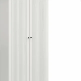 Evolution Kendall-armario de almacenamiento de 2 puertas, 36 "de ancho, color blanco estriado