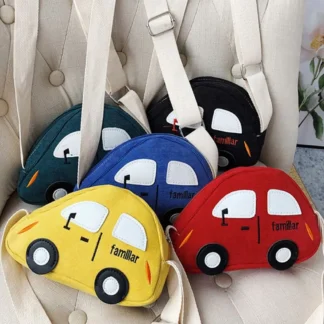 Bolso de hombro Diagonal para niños, mochilas 3D lindas, bolso de coche de dibujos animados, bolso cruzado, bolsos escolares