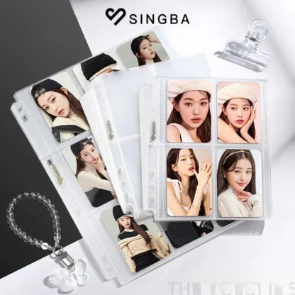 SINGBA-funda transparente sin ácido, hojas sueltas, sin CPP, para Carpeta A5/A4, 4/ 9 cuadrículas de bolsillo, Protector de sesión fotográfica de 3 pulgadas, 10 piezas