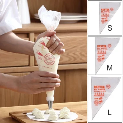 Manga de tubería de pastelería de grado alimenticio, bolsa desechable con fugas, accesorios para pasteles, decoración para hornear, jeringa de bolsillo, exprimidor de helado