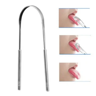 Raspador de lengua de Metal de 1 piezas, limpiador Dental, higiene bucal, respiración fresca, mal aliento, cuidado bucal, herramienta de higiene