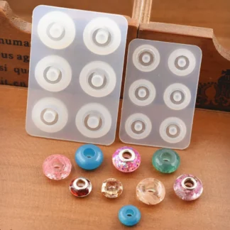 SNASAN-Molde de silicona para fabricación de joyas, molde de resina epoxi para cuentas de 12mm y 16mm con agujero grande, hecho a mano