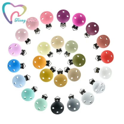 ¡2021 colores populares! Clips redondos de silicona para chupete de bebé, chupete de dentición, chupete, joyería de enfermería, soporte para accesorios de juguete, 3 uds.