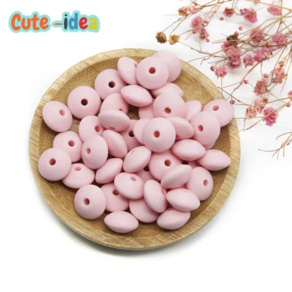 Cute-idea-Cuentas de lentejas de silicona para bebé, abalorios de 100 piezas para la dentición, cadena para el cuidado del chupete, accesorios para juguetes, regalo