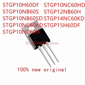 STGP10H60DF STGP10NB60S STGP10NB60SD STGP10NC60KD STGP10NC60H STGP10NC60HD STGP12NB60H STGP14NC60KD STGP15H60DF TO-220, 10 Uds.