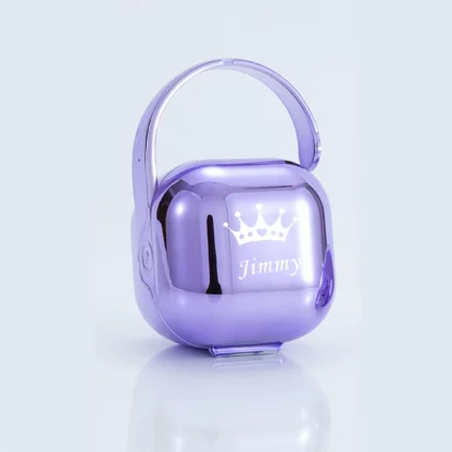 MIYOCAR-caja de chupete ostentosa metálica plateada personalizada, clip de chupete sin BPA, maniquí de lujo, regalo para baby shower