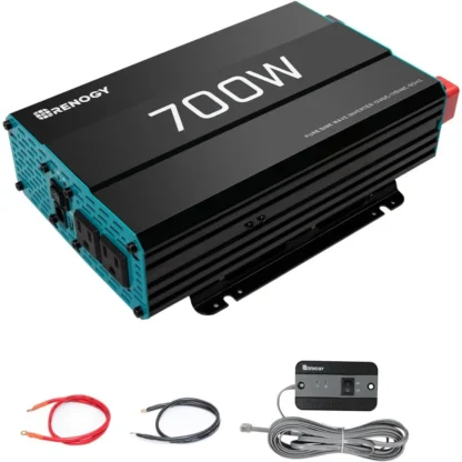 Renogy-inversor de onda sinusoidal pura de 700W, convertidor de 12V CC a 120V CA para el hogar, RV, camión, inversor de energía Solar fuera de la red de 12V a 110V