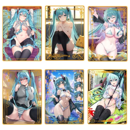 Tarjeta de Metal de Goddess Story, traje de baño Sexy de Anime, tarjeta de colección para niña Hatsune Miku Rem