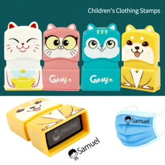 Sello personalizable para ropa, estampa sobre tela con un sello único y de diseño infantil para uso en tela a prueba de agua