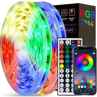 Tira de Luces Led RGB con Bluetooth 5050, cinta Flexible de diodo con Control por aplicación USB, para jardín, dormitorio y fiesta, 1-40M, 5V