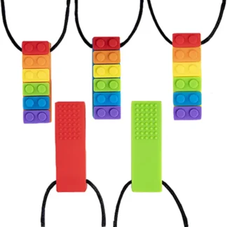 Collar para morder sensorial para niños con autismo, mordedor de silicona, juguete para morder con lápiz, 1 ud.