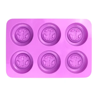 Molde redondo silicona abeja 6 piezas, proyectos manualidades DIY, yeso vela jabón reutilizable