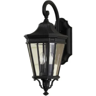 Cotswold Lane-farol de pared para iluminación de Patio exterior, color negro, 2 luces (9 "W x 21" H), 120 vatios