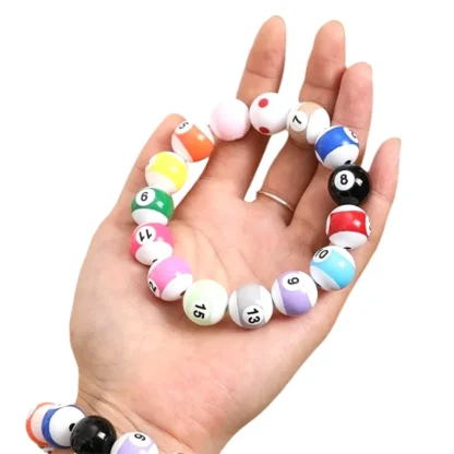 Pulsera de cuentas de bola de billar acrílica redonda para niños, accesorios de números de la suerte hechos a mano, fabricación de joyas, juguetes de regalo