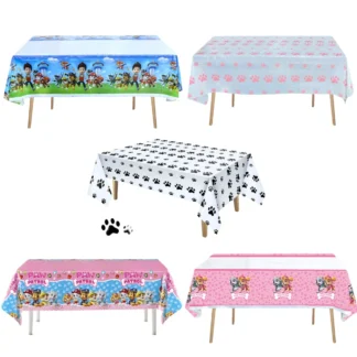 Mantel de la patrulla canina para fiesta de cumpleaños, vajilla desechable, cubierta de mesa de perro de dibujos animados, suministros de fiesta para niños