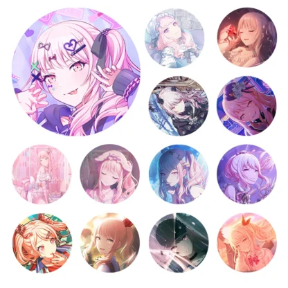 Project SEKAI Anime Akiyama Mizuki Nightcord 50mm insignia de Metal broche alfileres