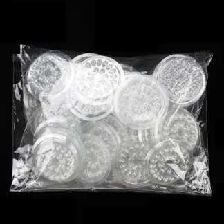 Soporte desechable de 100 piezas, paleta adhesiva de pegamento adhesivo para extensión de pestañas, herramientas de maquillaje, flores de plástico
