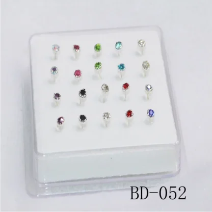 Pendientes de cristal de circonita blanca para mujer, conjunto de joyería corporal a la moda, accesorios para Piercing, bisutería