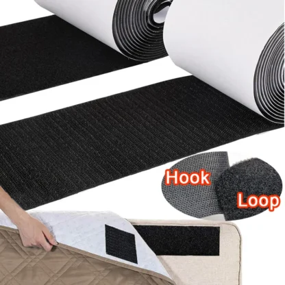 Cinta de gancho y bucle de 1M, tiras de sujeción autoadhesivas de 100mm, cinta de nailon pegajosa de alta resistencia, pinzas de alfombra antideslizantes para bricolaje, artesanía para el hogar