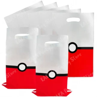 Bolsas de regalo de Pokémon para fiestas, bolsa de embalaje de caramelos de Pokeball para niños y niñas, suministros de Decoración de cumpleaños para Baby Shower, 10/20/30 piezas