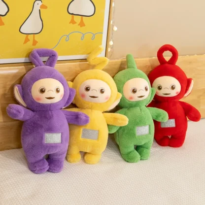 Juguetes de peluche de dibujos animados para niños, Teletubbies, Tinky Winky laa-laa, muñeca de peluche, almohada Kawaii, figura de Anime, accesorios de coche, regalos para niños, 27cm
