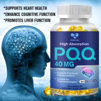 PQQ cápsulas de 40mg, soporte mitocondrial, ayuda a aumentar la energía, apoya la salud del corazón, función cognitiva