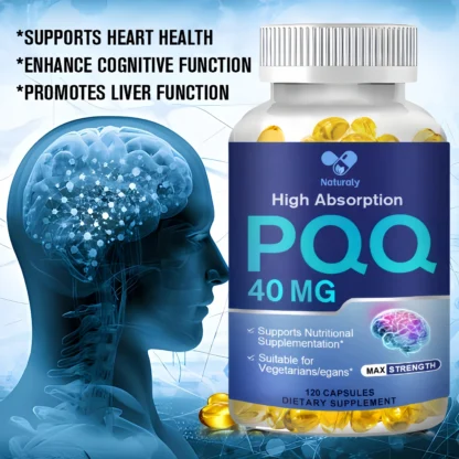 PQQ cápsulas de 40mg, soporte mitocondrial, ayuda a aumentar la energía, apoya la salud del corazón, función cognitiva