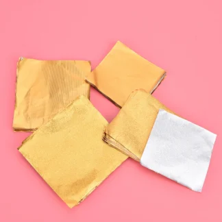 Papel de aluminio dorado para envolver dulces, Chocolate, galletas, fiesta, 100 unids/lote por paquete