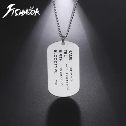 Collar con etiqueta de perro de EE. UU., barra personalizada táctica del ejército militar, cadena con nombre de soldado, regalo de guerra personalizado para hombre, joyería de acero inoxidable