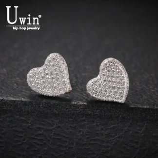 Uwin-pendientes minimalistas de Circonia cúbica, joyería de moda, Micro pavé