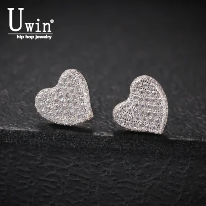 Uwin-pendientes minimalistas de Circonia cúbica, joyería de moda, Micro pavé