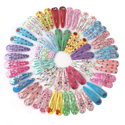 Horquilla colorida de aleación de gota de agua para niña, pinzas para el pelo con estampado Bb, accesorios para el cabello para bebé, 20-100 piezas