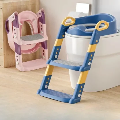 Asiento de inodoro para niños, escalera para bebés, niños y niñas, soporte plegable, taburete de paso, anillo de asiento de inodoro