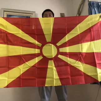 SKY FLAG-Bandera Nacional de Albania, 90x150cm, poliéster, doble cara impresa, Bandera Nacional de Albania, cartel colgante para Decoración
