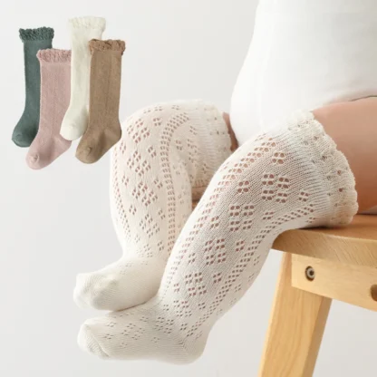 Calcetines largos hasta la rodilla para bebé, niño y niña recién nacido, Calcetines antideslizantes bonitos, accesorios de algodón para bebé, ropa para niña