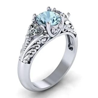Lindo anillos para mujer de moda coreana gótico accesorios de compromiso de zafiro circonio de señora anillo joya de oro, anillos de mujer