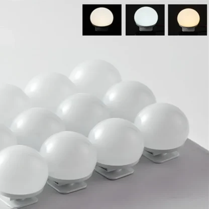 Lámpara Led con lente de tres tonos, Bombilla de relleno de espejo Hollywood, Serie usb, espejo cosmético, Bombilla