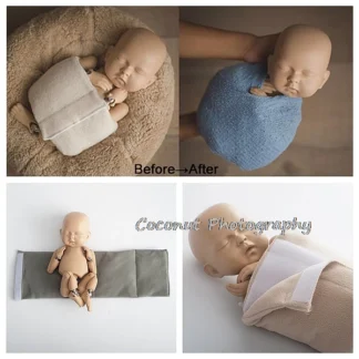 Coconut-Envolturas de fotografía para recién nacido, accesorios de estudio fotográfico, envoltura en forma de bebé, carpeta de tela, accesorios auxiliares, cinturón ajustable para posar