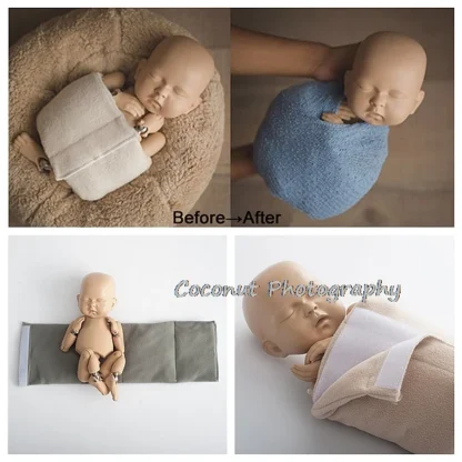 Coconut-Envolturas de fotografía para recién nacido, accesorios de estudio fotográfico, envoltura en forma de bebé, carpeta de tela, accesorios auxiliares, cinturón ajustable para posar