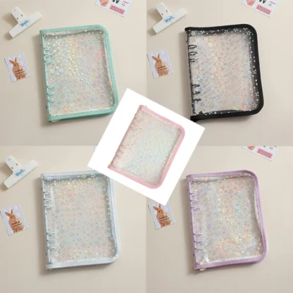 Soporte para sesión fotográfica de carpeta A5, álbum de estrella transparente láser, tarjeta de fotos de 3 pulgadas, álbum de fotos, tarjeta postal, carpeta de tarjetas