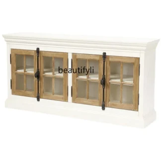 Gabinete de entrada simple americano, partición de entrada de madera maciza para sala de estar, pantalla de puerta frontal, gabinete de pared de vestíbulo