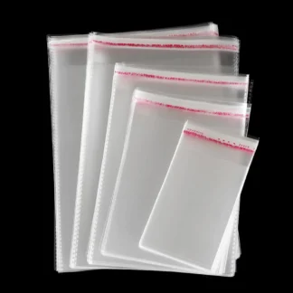 Bolsas de celofán autosellables, bolsas pequeñas transparentes de plástico OPP para joyería, pendientes, dulces, panadería, almacenamiento de embalaje, 100 piezas